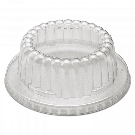 Flat-Top Dome PET Plastic Lids, For 12 oz Containers, 4.34