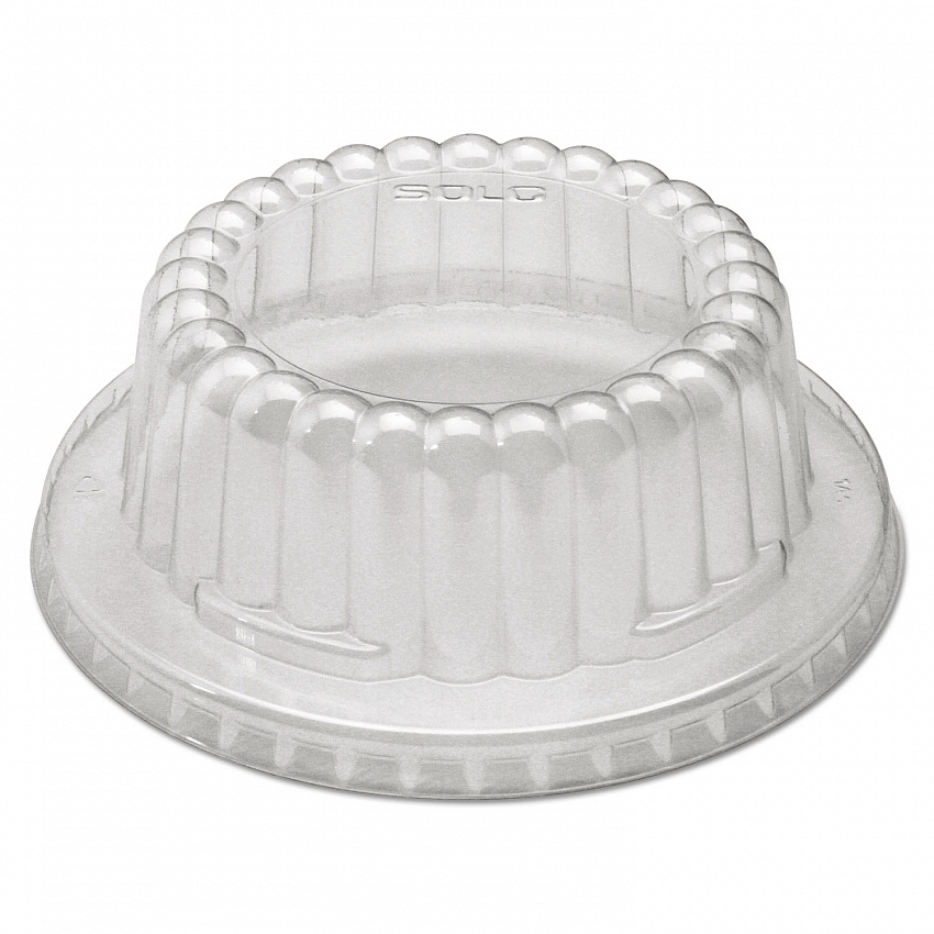 Flat-Top Dome PET Plastic Lids, For 12 oz Containers, 4.34" Diameter x 1.5" h, Clear, 1,000/Carton (DF120090)