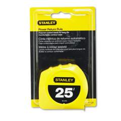 Stanley Bostitch Power Return Tape Measure, Plastic Case, 1" x 25ft, Yellow (30455)