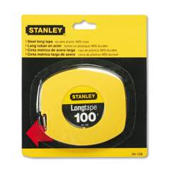 Stanley Long Tape Measure, 1/8" Graduations, 100ft, Yellow (34106)