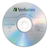 Verbatim DVD-RW Rewritable Disc, 4.7 GB, 4x, Spindle, Silver, 30/Pack (95179)