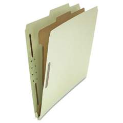 Universal Four-Section Pressboard Classification Folders, 1 Divider, Letter Size, Gray-Green, 10/Box (10253)