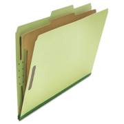 Universal Four-Section Pressboard Classification Folders, 1 Divider, Legal Size, Green, 10/Box (10261)