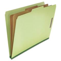 Universal Six--Section Pressboard Classification Folders, 2 Dividers, Legal Size, Green, 10/Box (10281)