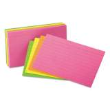Universal Ruled Neon Glow Index Cards, 3 x 5, Assorted, 100/Pack (47217)
