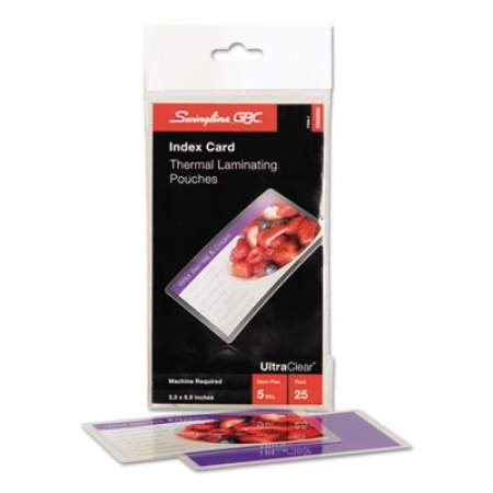 GBC UltraClear Thermal Laminating Pouches, 5 mil, 5.5" x 3.5", Gloss Clear, 25/Pack (3202002)