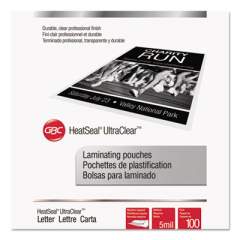 GBC UltraClear Thermal Laminating Pouches, 5 mil, 9" x 11.5", Gloss Clear, 100/Box (3200654)