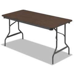 Iceberg OfficeWorks Classic Wood-Laminate Folding Table, Curved Legs, 60 x 30 x 29, Walnut (55314)