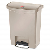 Streamline Resin Step-On Container, Front Step Style, 8 gal, Polyethylene, Beige (1883456)
