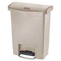 Streamline Resin Step-On Container, Front Step Style, 8 gal, Polyethylene, Beige (1883456)