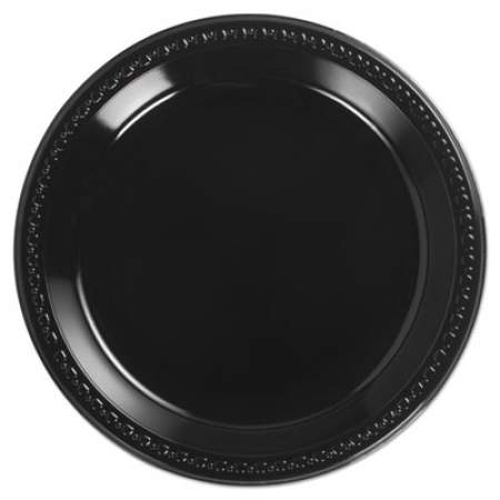 Chinet Heavyweight Plastic Plates, 10.25" dia, Black, 125/Pack, 4 Packs/Carton (81410)