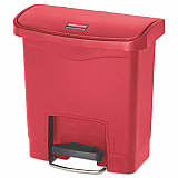 Slim Jim Streamline Resin Step-On Container, Front Step Style, 4 gal, Polyethylene, Red (1883563)