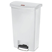 Streamline Resin Step-On Container, Front Step Style, 13 gal, Polyethylene, White (1883557)