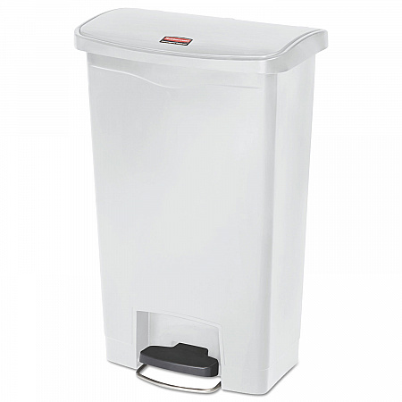 Streamline Resin Step-On Container, Front Step Style, 13 gal, Polyethylene, White (1883557)