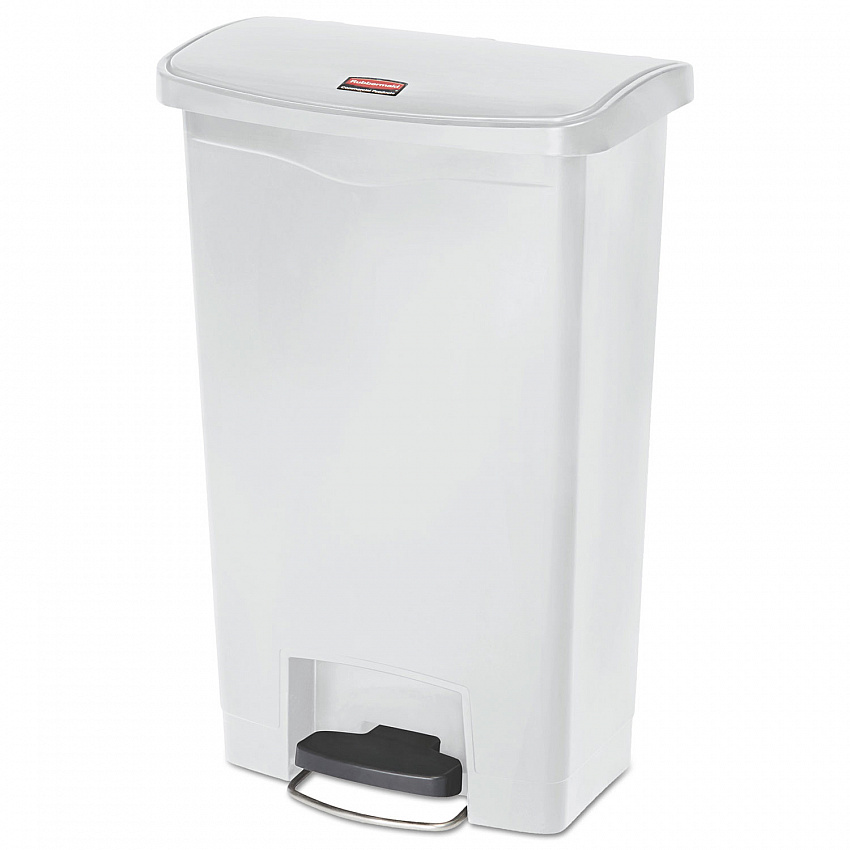 Streamline Resin Step-On Container, Front Step Style, 13 gal, Polyethylene, White (1883557)