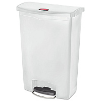Slim Jim Streamline Resin Step-On Container, Front Step Style, 24 gal, Polyethylene, White (1883561)