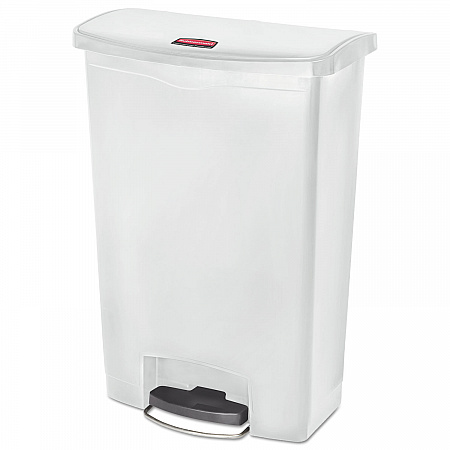 Slim Jim Streamline Resin Step-On Container, Front Step Style, 24 gal, Polyethylene, White (1883561)