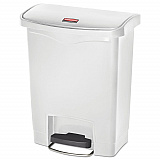 Slim Jim Streamline Resin Step-On Container, Front Step Style, 8 gal, Polyethylene, White (1883555)