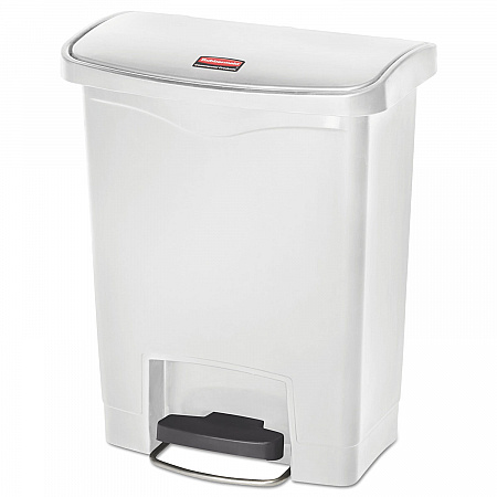 Slim Jim Streamline Resin Step-On Container, Front Step Style, 8 gal, Polyethylene, White (1883555)