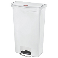 Slim Jim Streamline Resin Step-On Container, Front Step Style, 18 gal, Polyethylene, White (1883559)