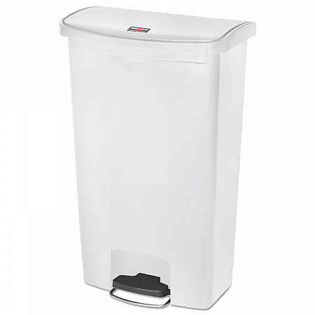 Slim Jim Streamline Resin Step-On Container, Front Step Style, 18 gal, Polyethylene, White (1883559)
