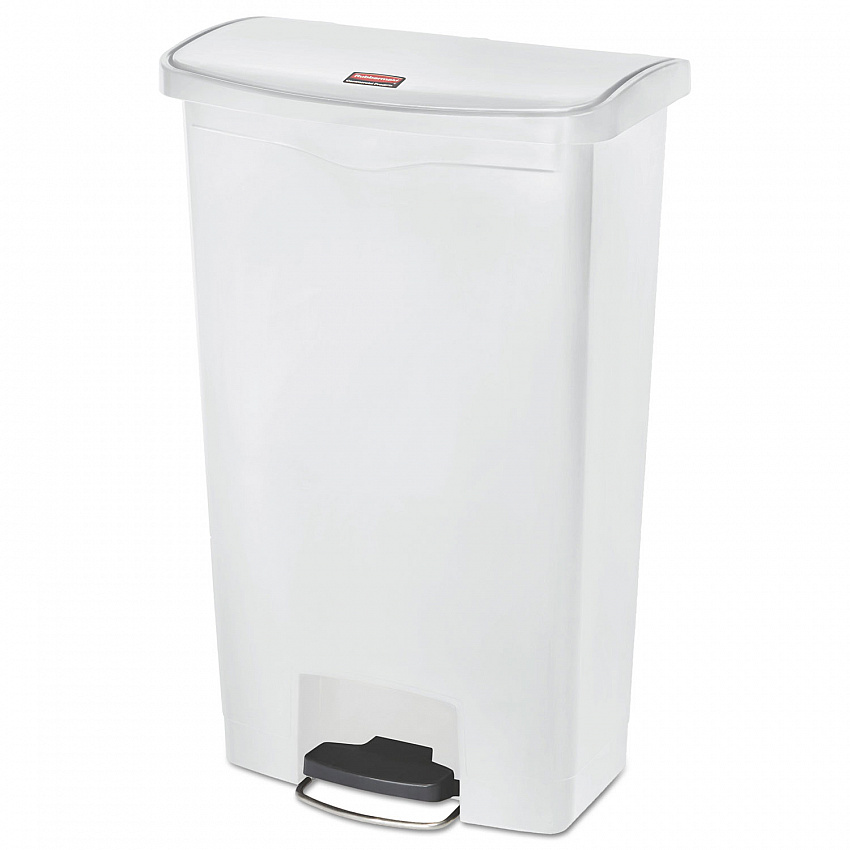 Slim Jim Streamline Resin Step-On Container, Front Step Style, 18 gal, Polyethylene, White (1883559)