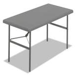 Iceberg IndestrucTable Classic Folding Table, Rectangular Top, 300 lb Capacity, 48 x 24 x 29, Charcoal (65207)
