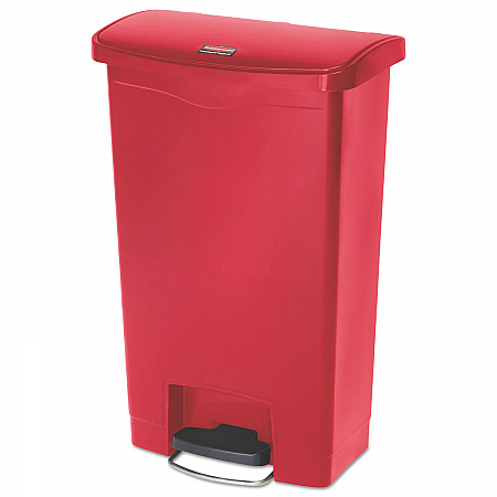 Streamline Resin Step-On Container, Front Step Style, 13 gal, Polyethylene, Red (1883566)