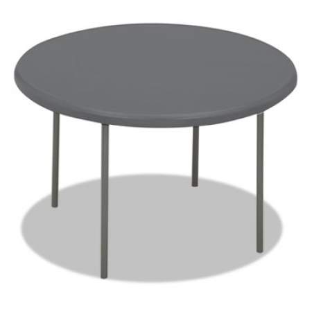 Iceberg IndestrucTable Classic Folding Table, Round Top, 200 lb Capacity, 48" dia x 29"h, Charcoal (65247)