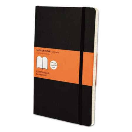 Moleskine Classic Softcover Notebook, 1 Subject, Narrow Rule, Black Cover, 8.25 x 5, 192 Sheets (MSL14)