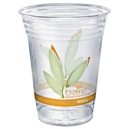 Dart Bare Eco-Forward RPET Cold Cups, 16 oz to 18 oz, Leaf Design, Clear, 50/Pack (RTP16DBAREPK)
