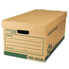 Universal Recycled Heavy-Duty Record Storage Box, Letter Files, Kraft/Green, 12/Carton (28220)