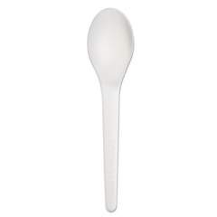 Eco-Products Plantware Compostable Cutlery, Spoon, 6", Pearl White, 50/Pack, 20 Pack/Carton (EPS013)