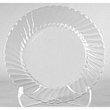 Classicware Plates, Plastic, 10.25" dia, Clear, 12/Bag, 12 Bags/Carton (RSCW101212)