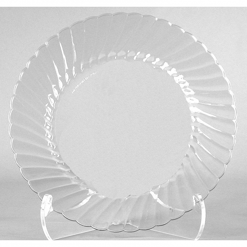 Classicware Plates, Plastic, 10.25" dia, Clear, 12/Bag, 12 Bags/Carton (RSCW101212)