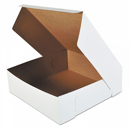 White One-Piece Non-Window Bakery Boxes, 16 x 16 x 5, White, Paper, 50/Carton (0995)