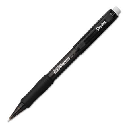 Pentel Twist-Erase EXPRESS Mechanical Pencil, 0.7 mm, HB (#2.5), Black Lead, Black Barrel, Dozen (QE417A)