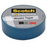 Scotch Expressions Washi Tape, 1.25" Core, 0.59" x 32.75 ft, Blue (C314BLU)