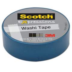 Scotch Expressions Washi Tape, 1.25" Core, 0.59" x 32.75 ft, Blue (C314BLU)
