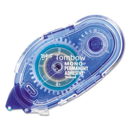 Tombow MONO Permanent Adhesive Applicator, 0.33" x 39.33 ft, Dries Light Blue (62106)