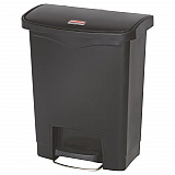 Slim Jim Streamline Resin Step-On Container, Front Step Style, 8 gal, Polyethylene, Black (1883609)