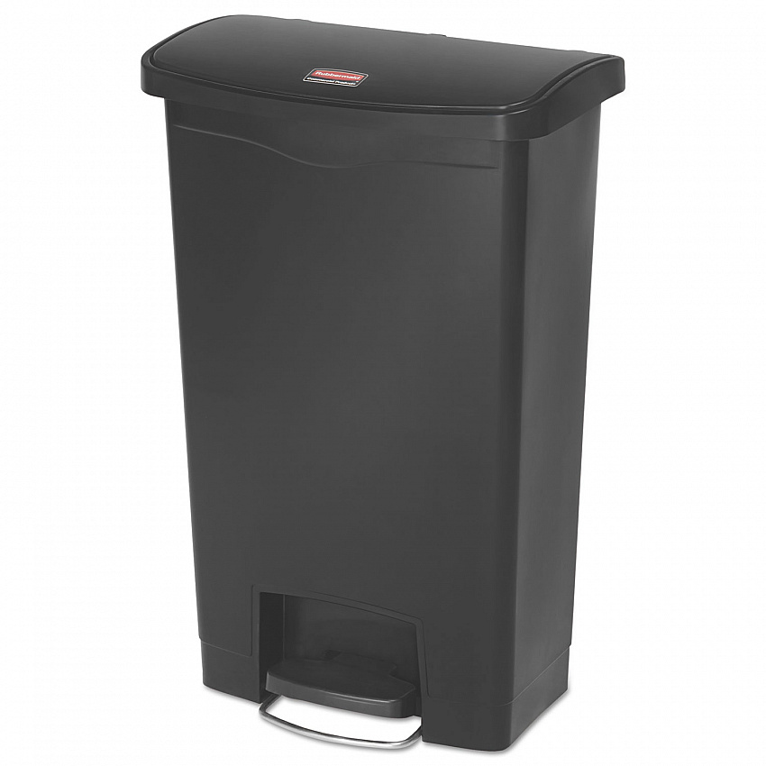 Slim Jim Streamline Resin Step-On Container, Front Step Style, 13 gal, Polyethylene, Black (1883611)