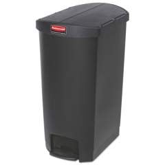 Rubbermaid Commercial Slim Jim Resin Step-On Container, End Step Style, 18 Gal, Black (1883614)