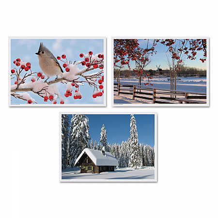 Placemats, Three Winter Days Photo Designs, Smooth Surface, Straight Edges, 14