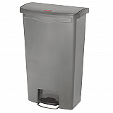 Slim Jim Streamline Resin Step-On Container, Front Step Style, 18 gal, Polyethylene, Gray (1883604)