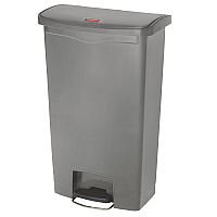 Slim Jim Streamline Resin Step-On Container, Front Step Style, 18 gal, Polyethylene, Gray (1883604)