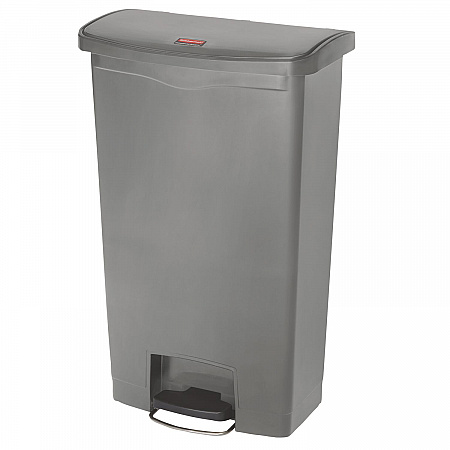 Slim Jim Streamline Resin Step-On Container, Front Step Style, 18 gal, Polyethylene, Gray (1883604)