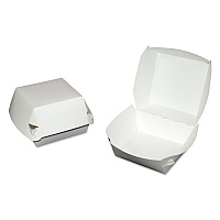 Hamburger Clamshell, 4.37 x 4.37 x 3.37, White, Paper, 500/Carton (0705)
