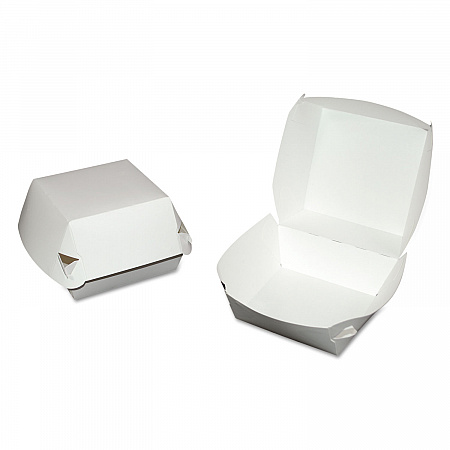 Hamburger Clamshell, 4.37 x 4.37 x 3.37, White, Paper, 500/Carton (0705)