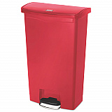 Streamline Resin Step-On Container, Front Step Style, 18 gal, Polyethylene, Red (1883568)